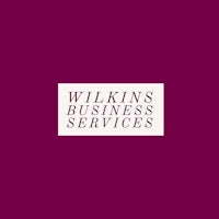 wilkins business services logo on a purple background